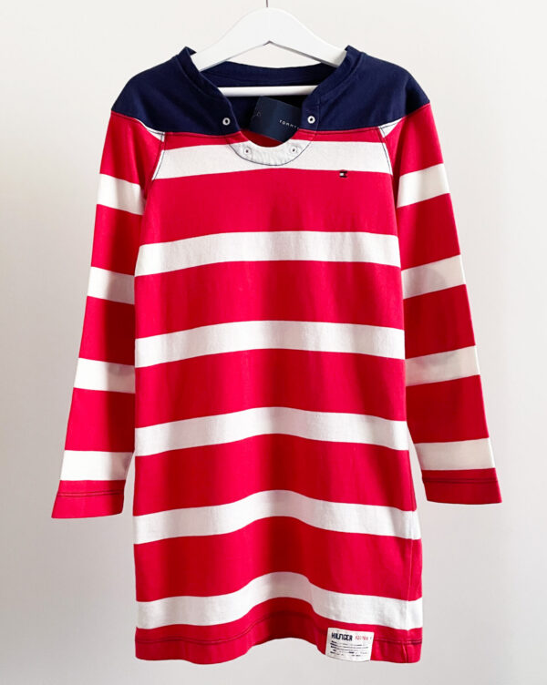 שמלת פסים שרוול ארוך לילדות Tommy Hilfiger