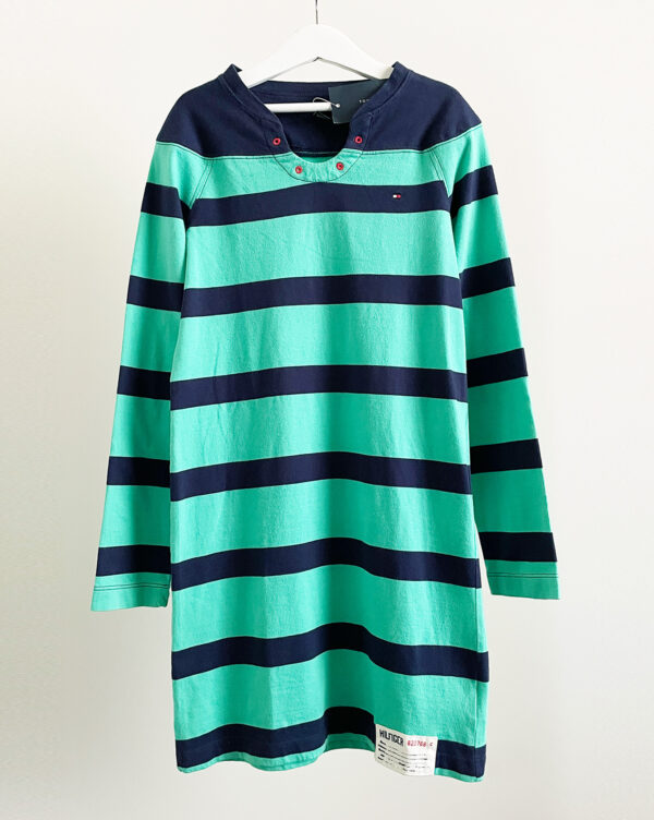 שמלת פסים שרוול ארוך לילדות Tommy Hilfiger