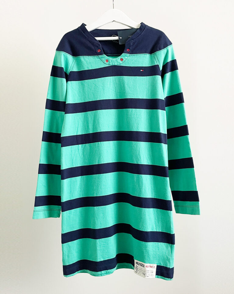 שמלת פסים שרוול ארוך לילדות Tommy Hilfiger