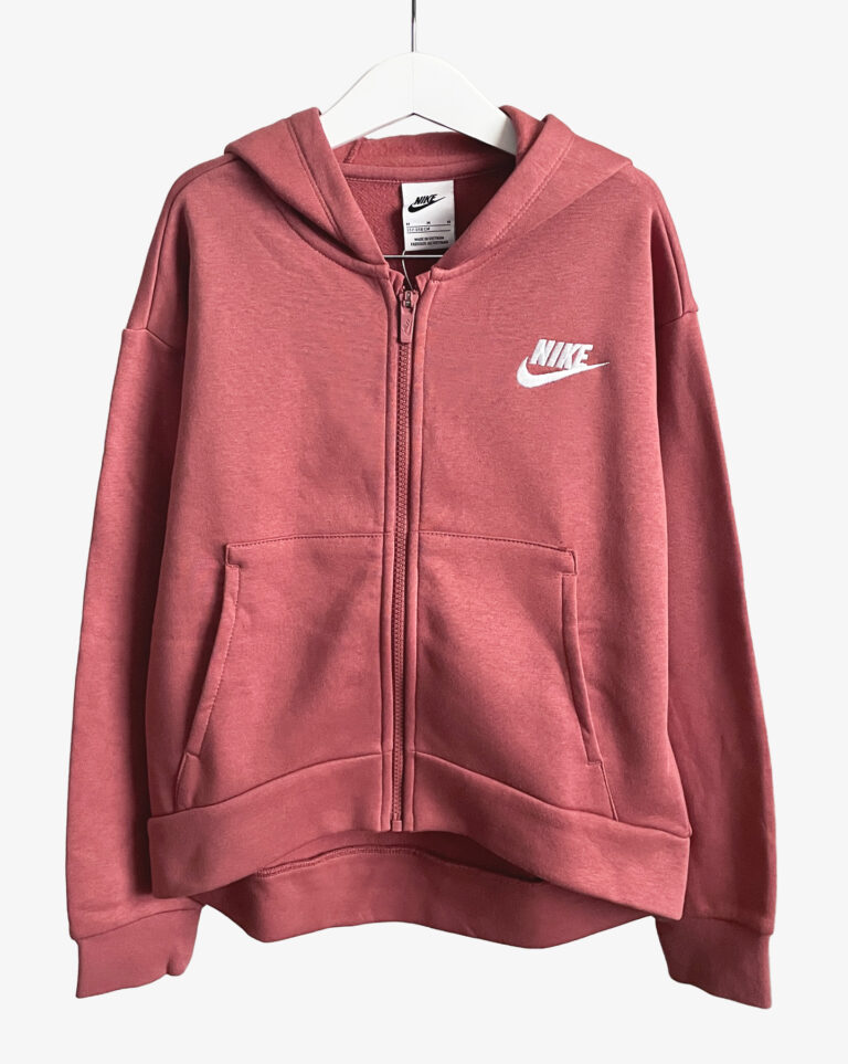 קפוצ'ון פוטר בצבע טרקוטה לילדות Nike