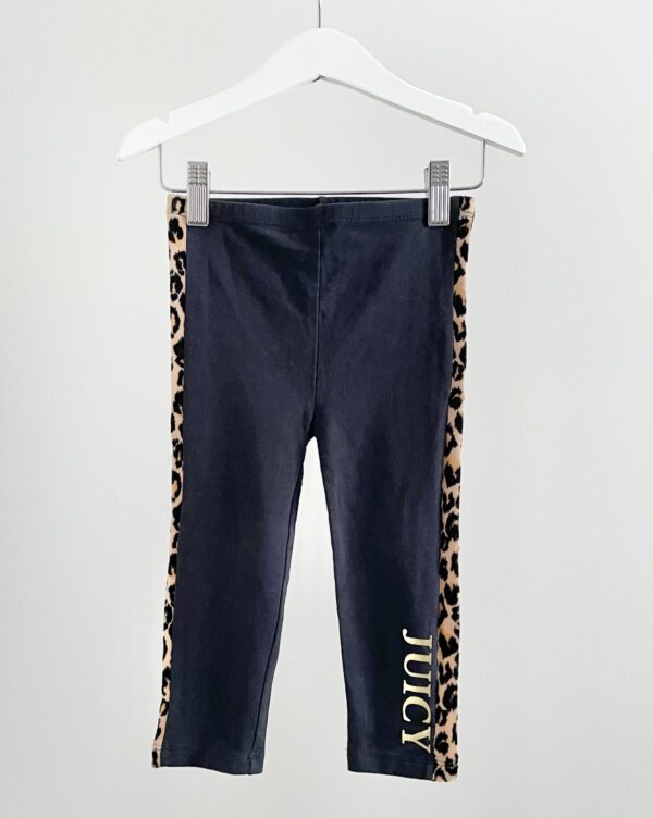 טייץ ארוך שחור עם פס מנומר לילדות Juicy Couture