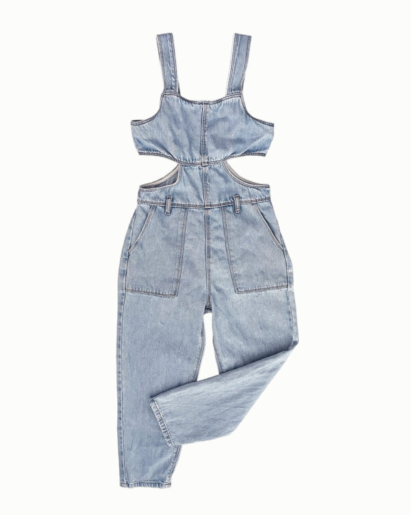 אוברול ג'ינס ארוך עם פתחים בצדדים לילדות ZARA