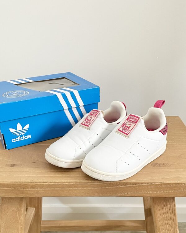 סניקרס Stan Smith לבן ורוד לילדות Adidas
