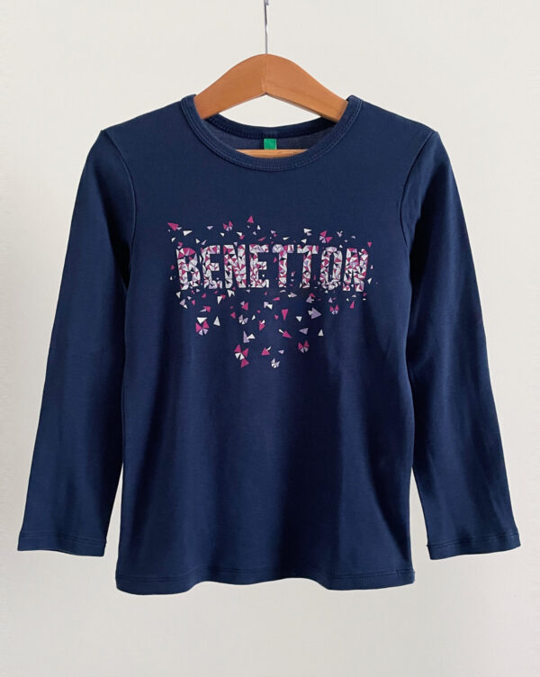 טישרט ארוכה כחולה לילדות Benetton