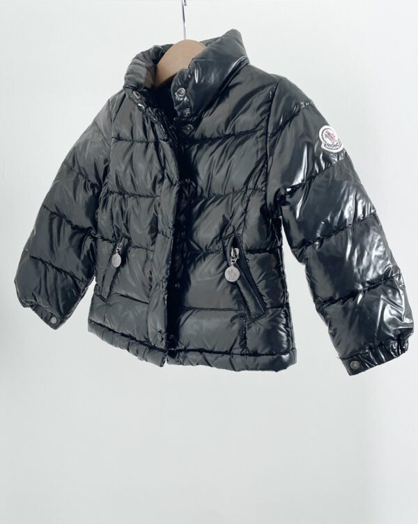 מעיל פוך שחור מבריק לילדים Moncler