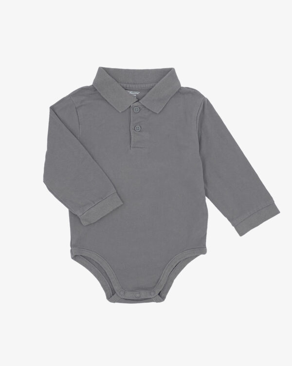 בגד גוף אפור צווארון לתינוקות Miniwear