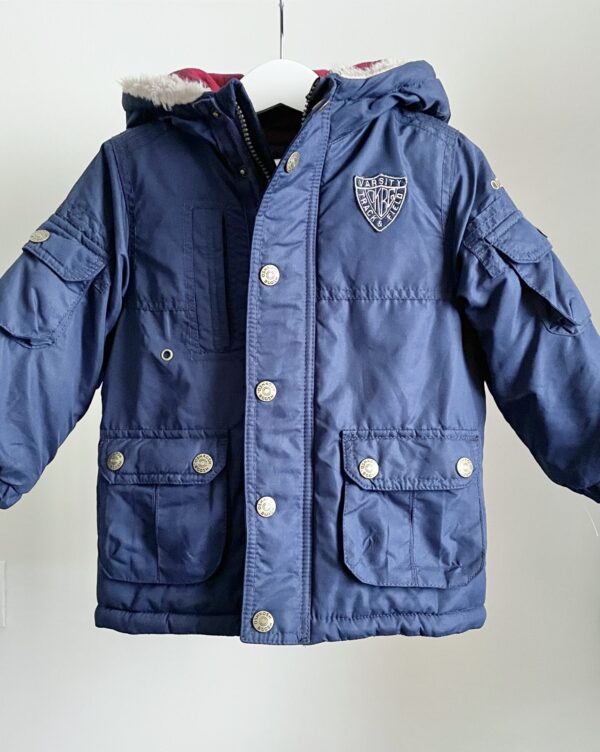 מעיל מרופד כחול עם קפוצ'ון לילדים OshKosh B'gosh