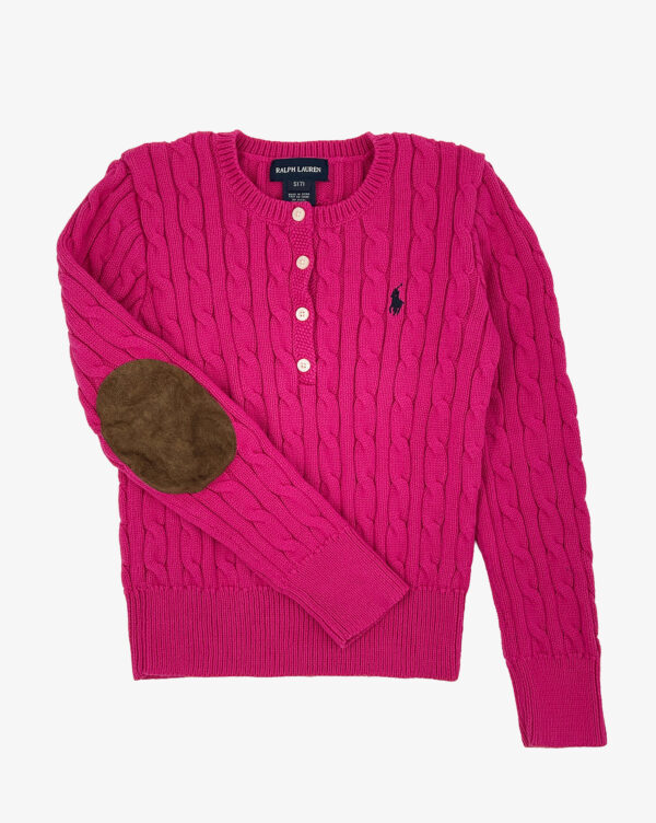 סריג צמות ורוד לילדות Ralph Lauren