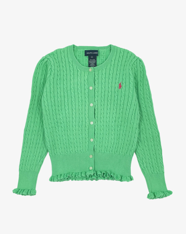 קרדיגן צמות ירוק לילדות Ralph Lauren