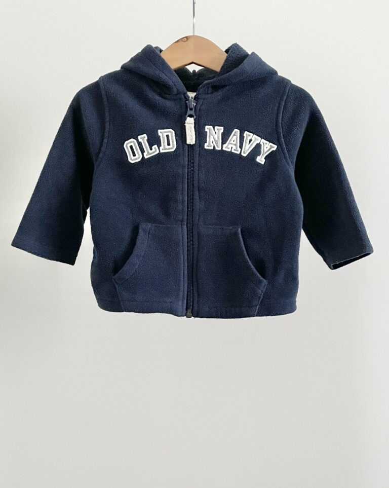 קפוצ'ון פליז כחול עם רוכסן לתינוקות OLD NAVY