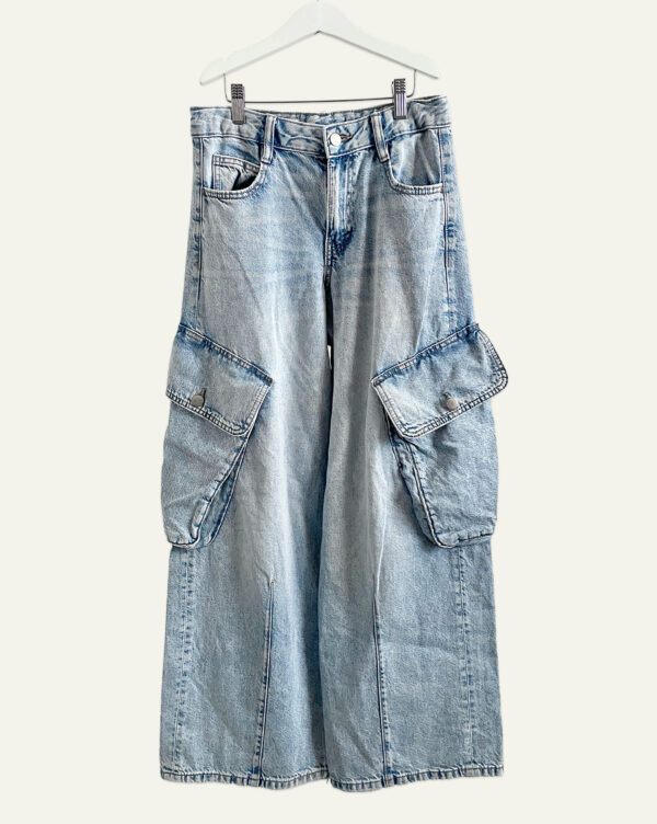 ג'ינס רחב עם כיסים לילדות ZARA