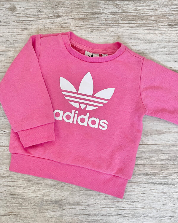 סווטשירט מותג ורוד לילדות Adidas
