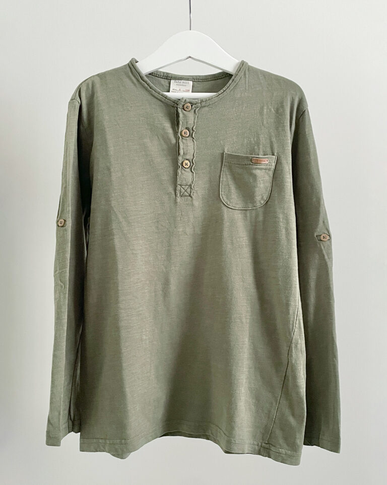 חולצה ארוכה ירוקה לילדים ZARA