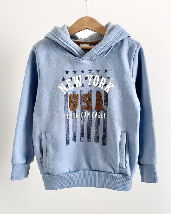 קפוצ'ון פוטר תכלת NEW YORK לילדים American Eagle