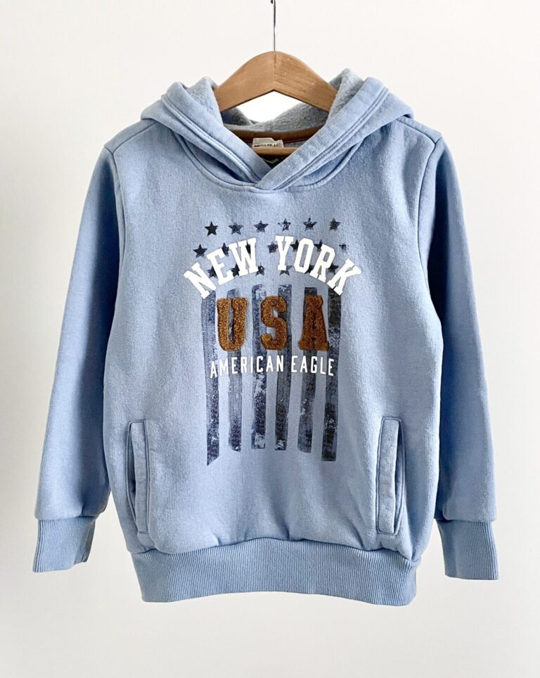 קפוצ'ון פוטר תכלת NEW YORK לילדים American Eagle