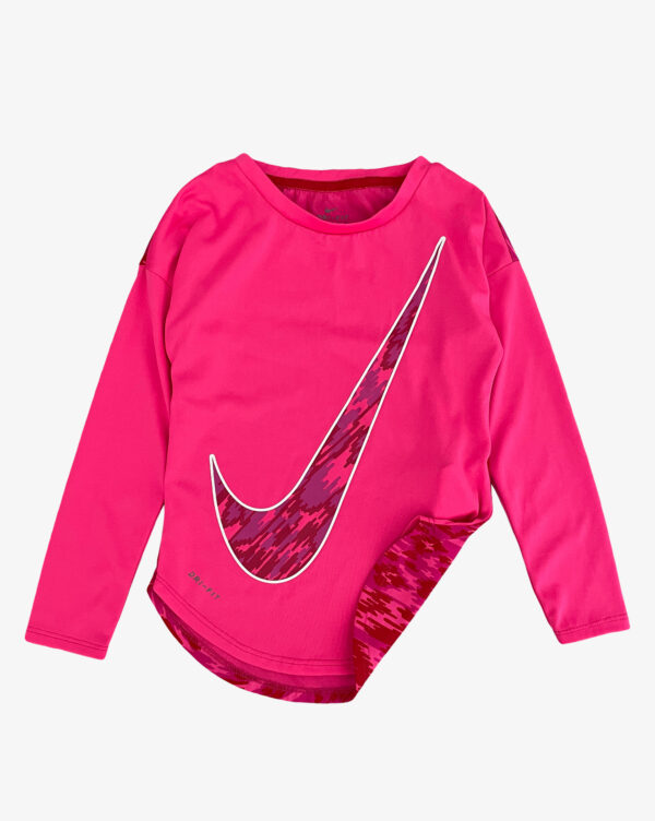 חולצת אימון ורודה לילדות Nike