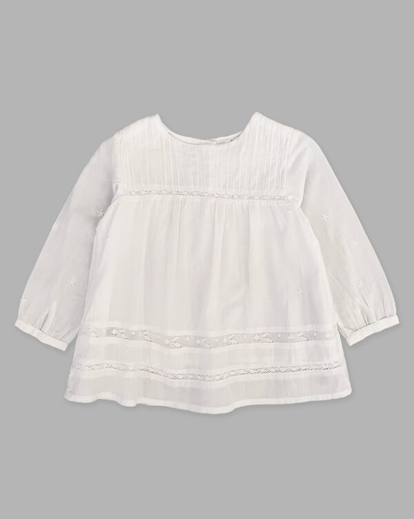 חולצה לבנה חגיגית לילדות ZARA