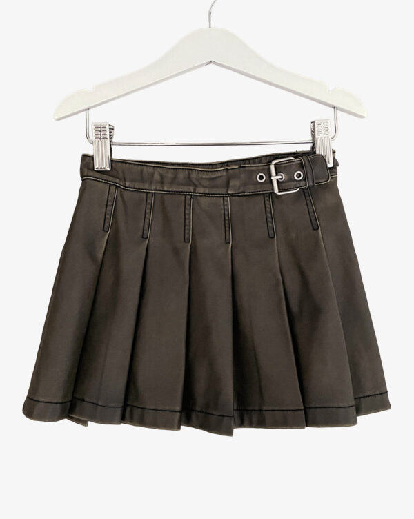 חצאית פליסה דמוי עור חום לילדות ZARA